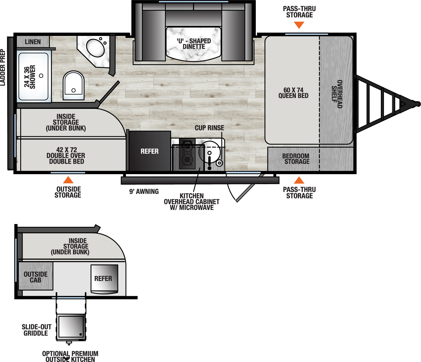 Clipper Travel Trailers 18DBS Floorplan
